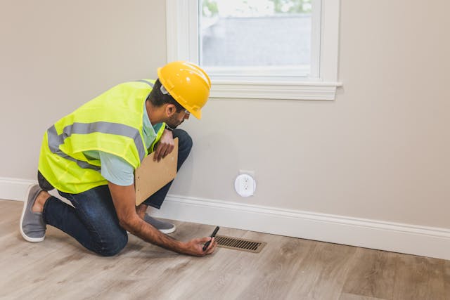 person conducting home inspection